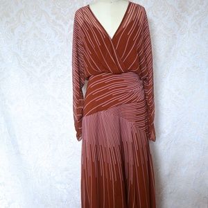 sunburst fan faux wrap dress